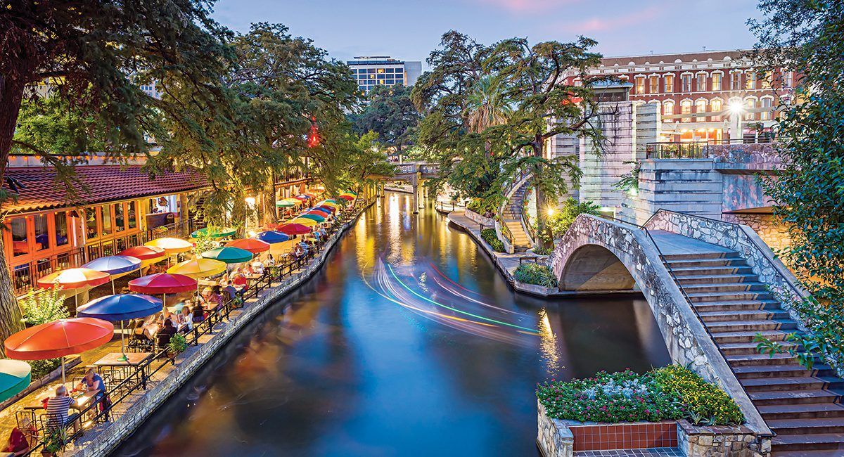San Antonio Riverwalk at sunset